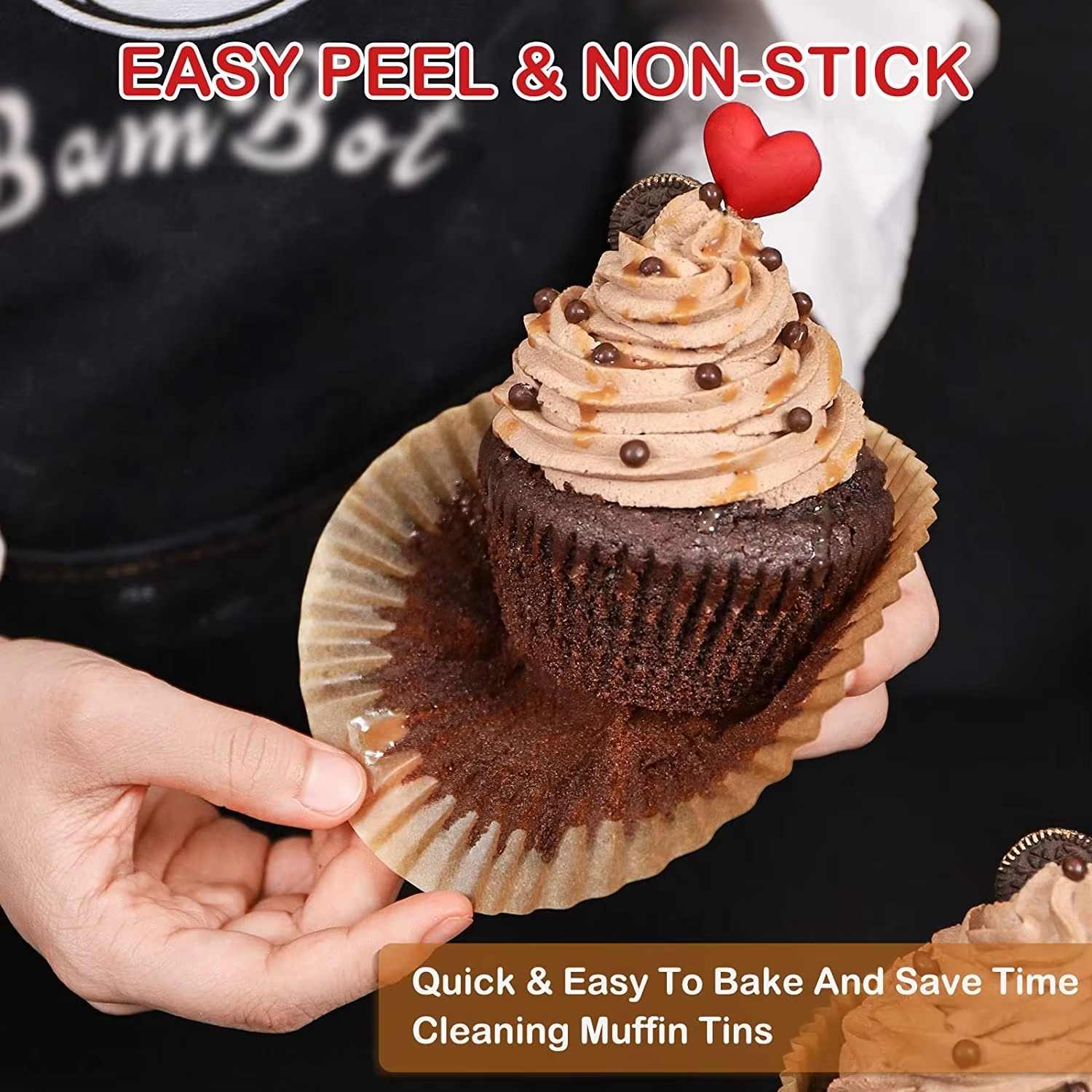 custom brown 5cm cupcake liner muffin cake cup greaseproof paper baking cups wrapper