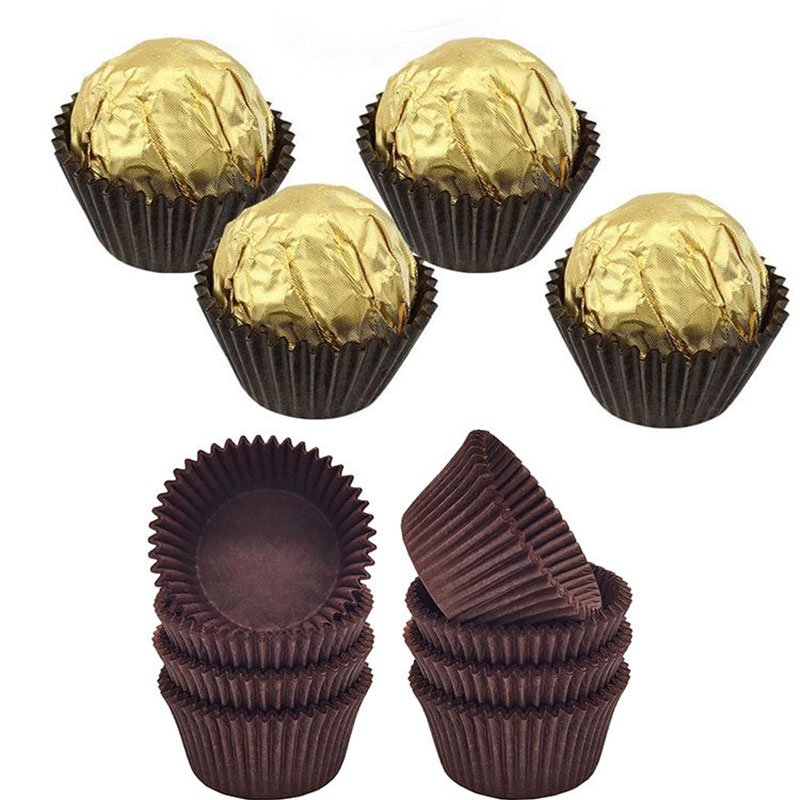 Custom Brown 5cm Greaseproof Paper Cupcake Liners paper baking cups greraseproof