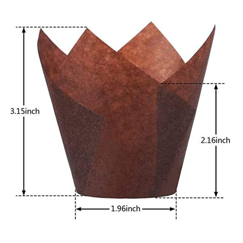 Brown paper tulip baking cups 5cm brown tulip paper cupcake liner size3