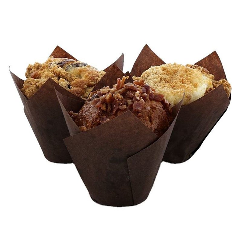 Brown paper tulip baking cups 5cm brown white natural tulip paper cupcake liner 5