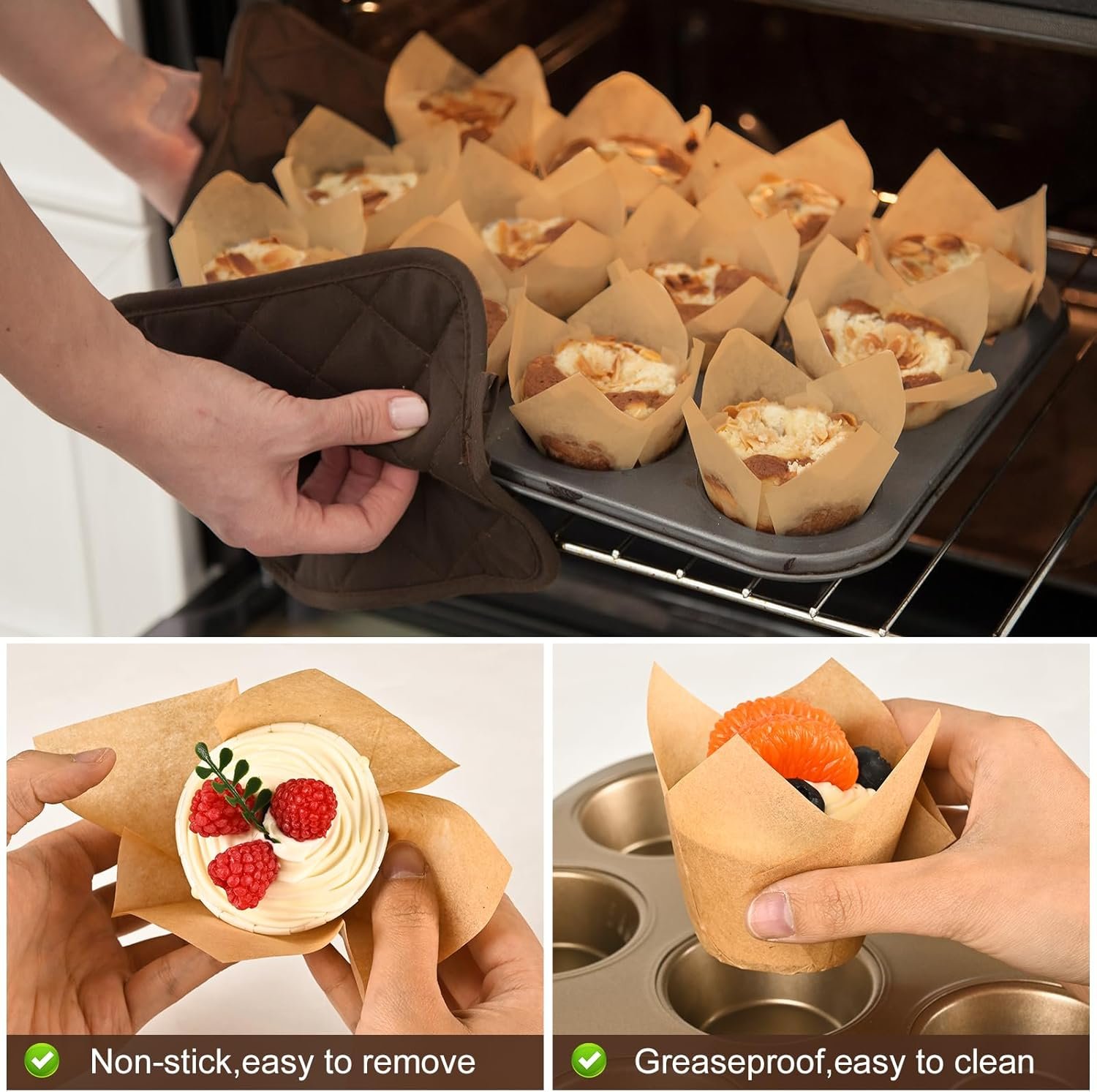 Brown paper tulip baking cups 5cm brown paper tulip baking cups cupcake liners 5cm