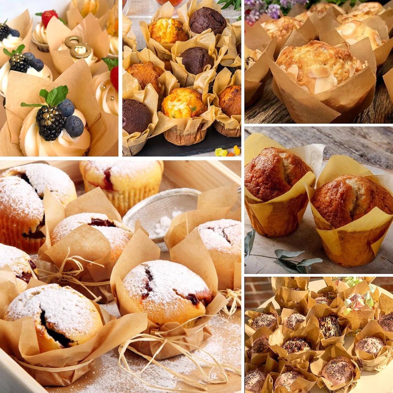brown paper tulip baking cups cupcake liners 5cm
