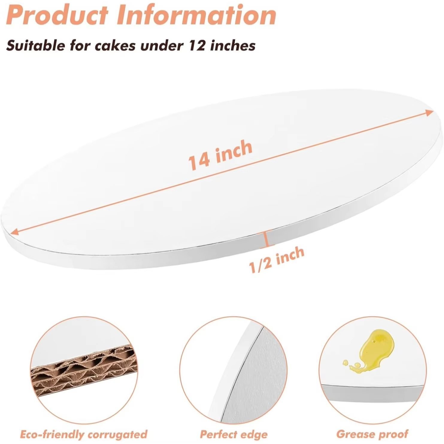 Paper cake drum white paper cake board corrugated cake board size2