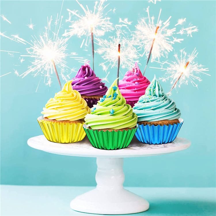 gold silver foil greaseproof paper cupcake liners
