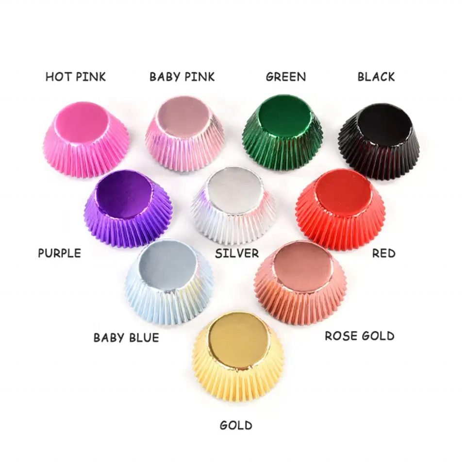 Gold Silver Foil Greaseproof Paper Cupcake Liners gold silver foil greaseproof paper cupcake liners