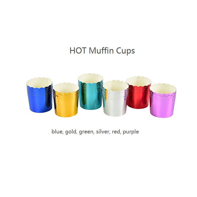 Gold foil paper muffin cups cupcake wrappers gold foil paper muffin baking cups 5