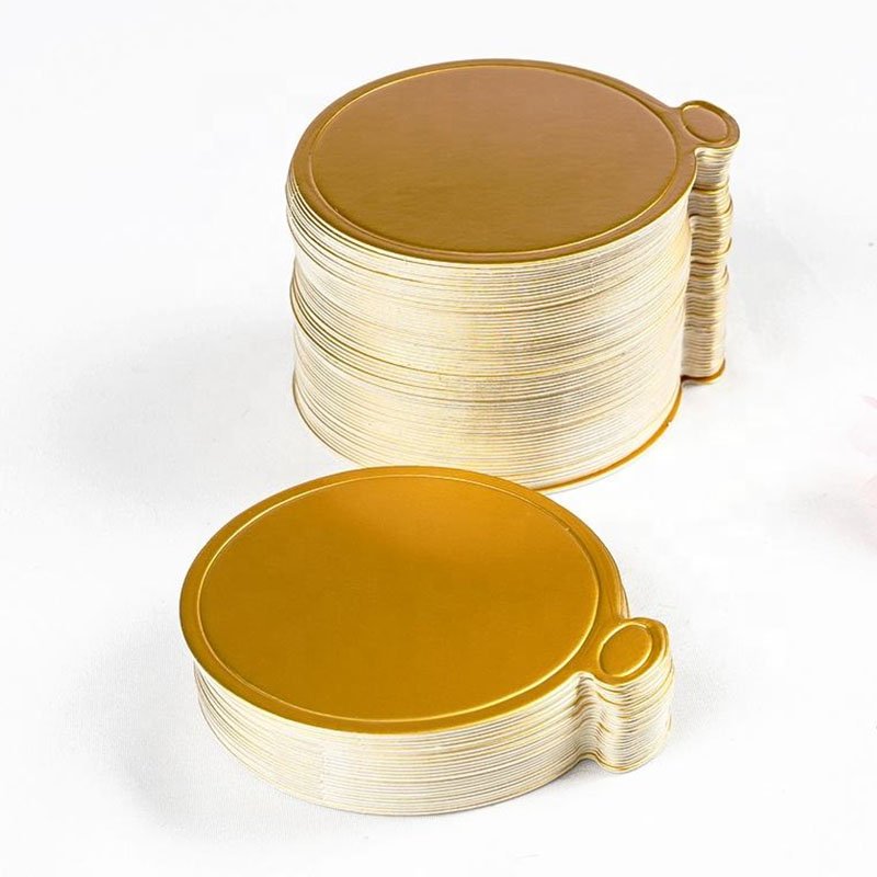 Gold cake boards paper mini dessert cake tray round small paper cake tray 13