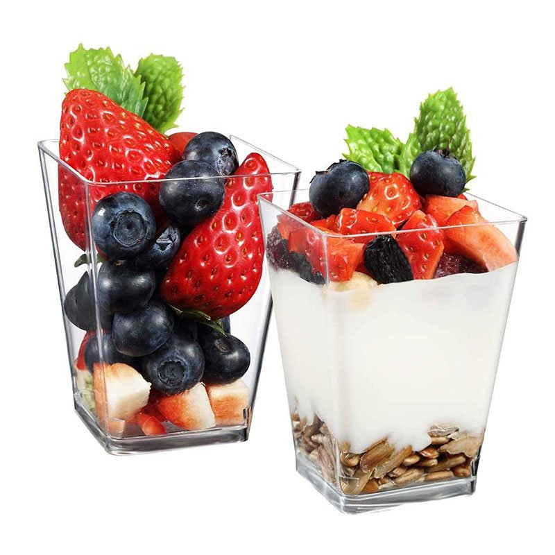 150ml square plastic dessert cups mousse cups square plastic dessert cup 150ml 2