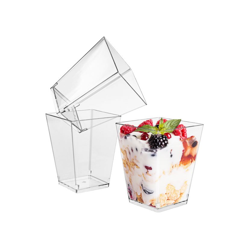 150ml square plastic dessert cups mousse cups 150ml square plastic dessert cups mousse cups