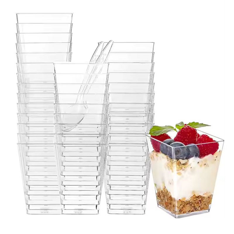 150ml square plastic dessert cups mousse cups square plastic dessert cup 150ml 4