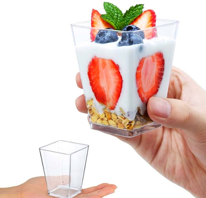 150ml square plastic dessert cups mousse cups 150ml square plastic dessert cups mousse cups