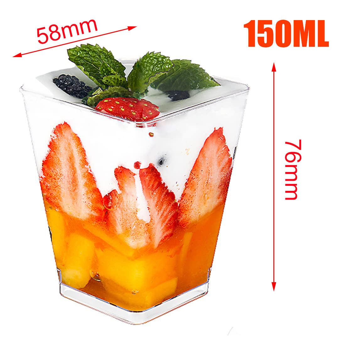 150ml square plastic dessert cups mousse cups square plastic dessert cup 150ml size 2