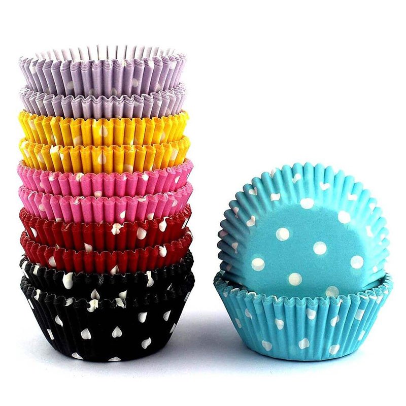 Blue and Pink Polka Dot Cupcake Liners Blue and pink polka dot cupcake liners