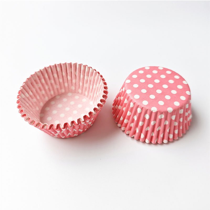 Blue and Pink Polka Dot Cupcake Liners Pink polka dot paper cupcake liners