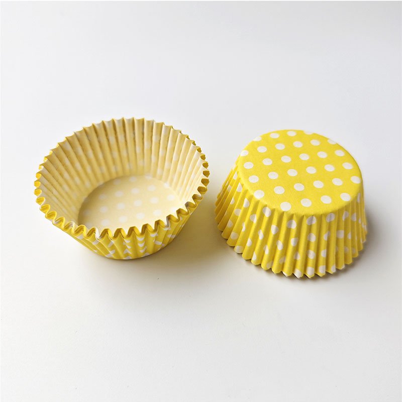 Blue and Pink Polka Dot Cupcake Liners Yellow polka dot cupcake liners
