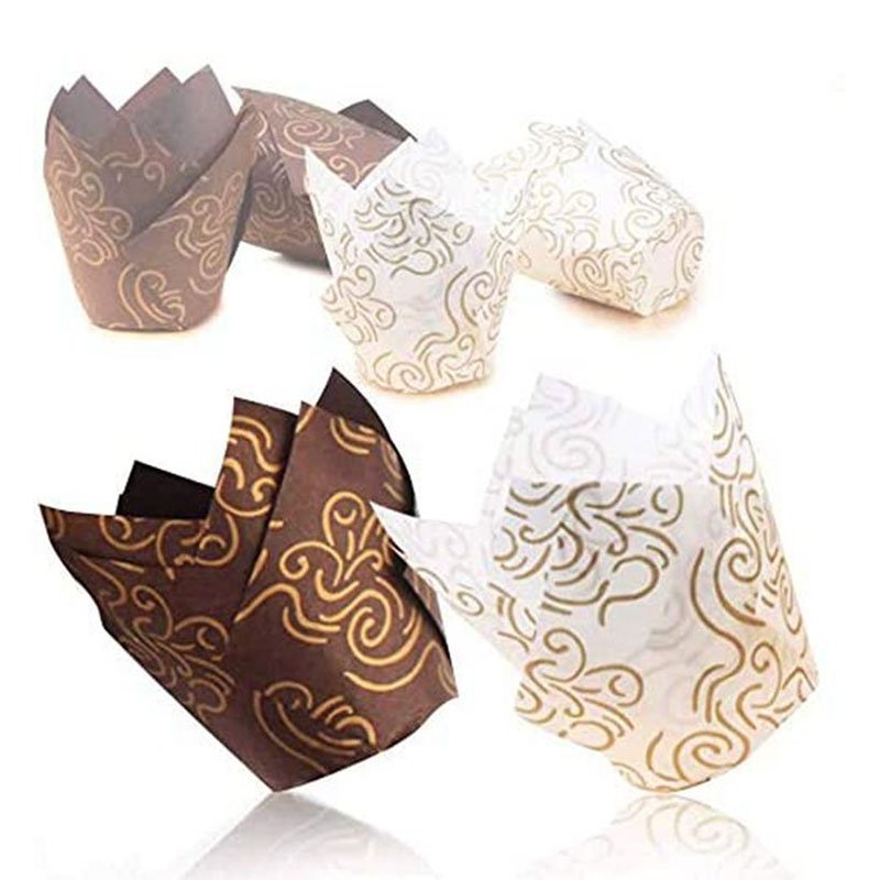 Brown Striped Tulip Paper Cupcake Liners Brown striped tulip paper cupcake liners
