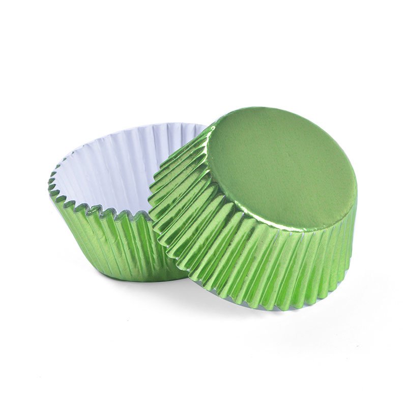 Gold Foil Paper Cupcake Liners Standard Size Foil paper muffin cup green