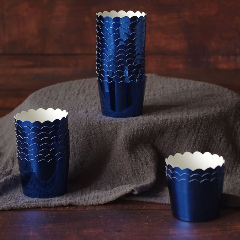 Blue Foil Paper Muffin Baking Cups Foil muffin baking cup for party