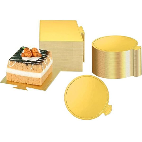 Small gold paper cake trays