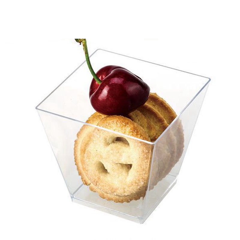Square Plastic Dessert Cups 210ml plastic dessert cups square 210ml