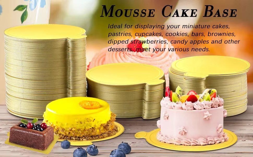Gold cake boards paper mini dessert cake tray round small paper cake tray application 11