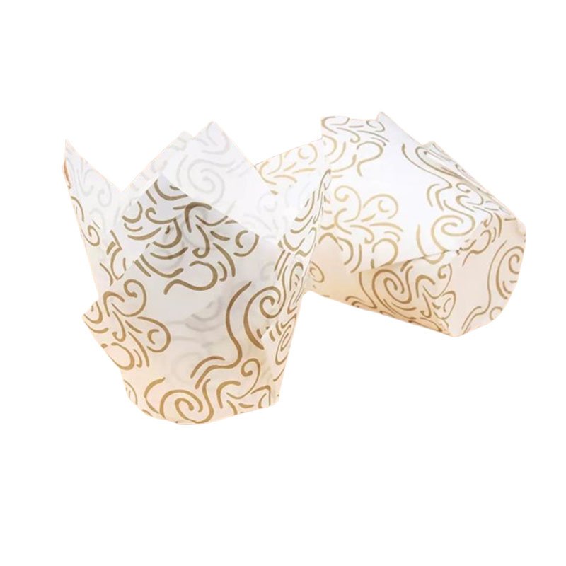Brown Striped Tulip Paper Cupcake Liners White striped tulip paper baking cups