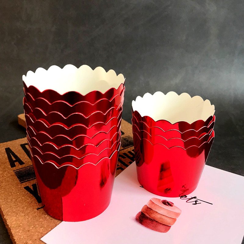 5cm Base Standard Sliver Muffin Cups for Wedding Birthday Parties Greaseproof red foil baking cups 5cm – heat-resistant muffin liners that hold shape and resist oil