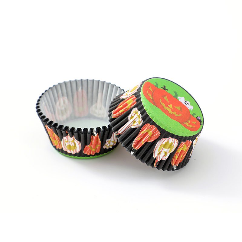 5cm paper cupcake liners for Halloween Greaseproof Halloween cupcake liners, nonstick baking cups for easy release, perfect for party treats