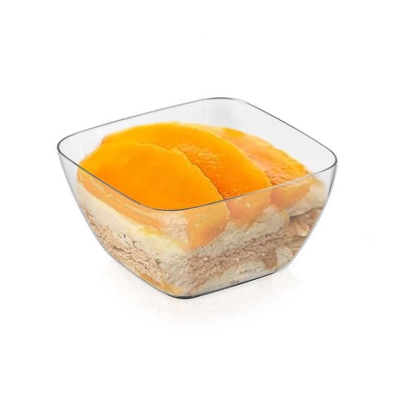 70ml Clear Square Bowl Party Serving Plastic Cup for Appetizers, Trifle Clear plastic yogurt parfait cups, cake cups, for mousse, fruit