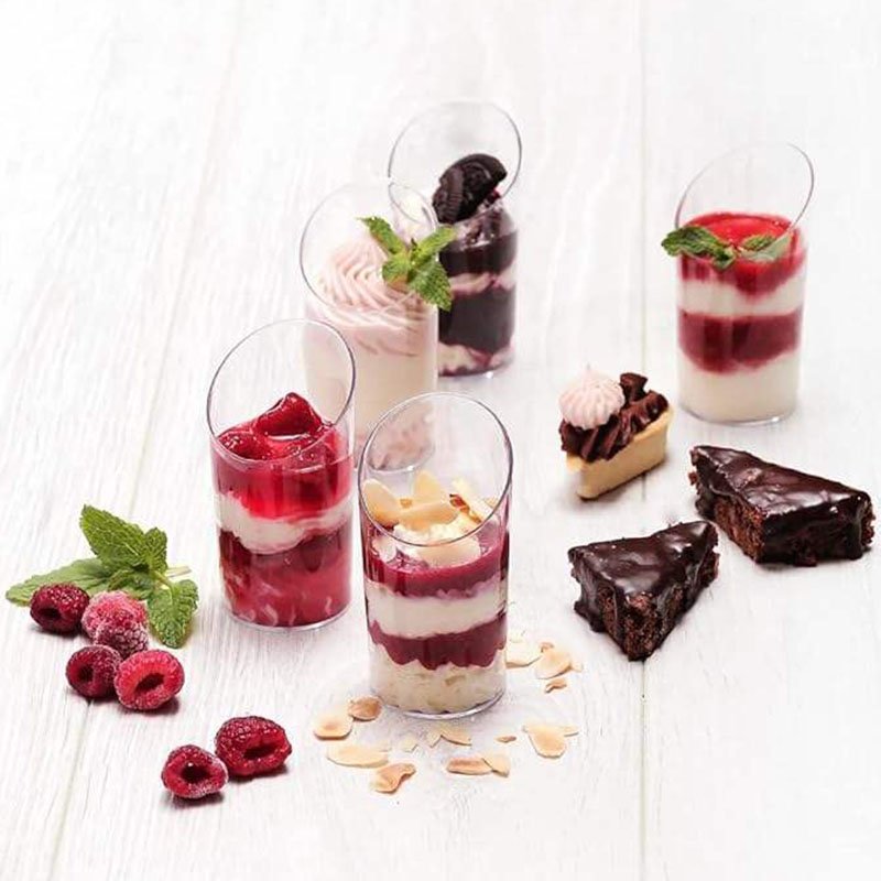 80ml Plastic Dessert Cups Round 80ml plastic dessert cups, food-grade safe mini cups for healthy yogurt, fruit puree and baby snacks