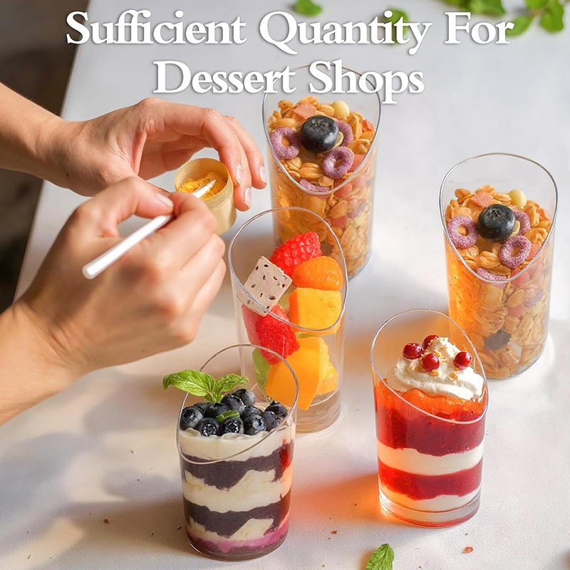 80ml Plastic Dessert Cups Round 80ml plastic cups for bakeries, dessert bars and event catering