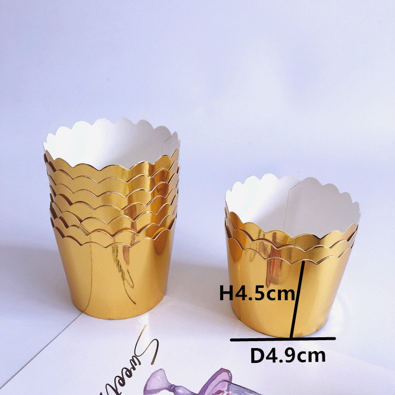 5cm Base Standard Sliver Muffin Cups for Wedding Birthday Parties Gold paper muffin cups 5cm