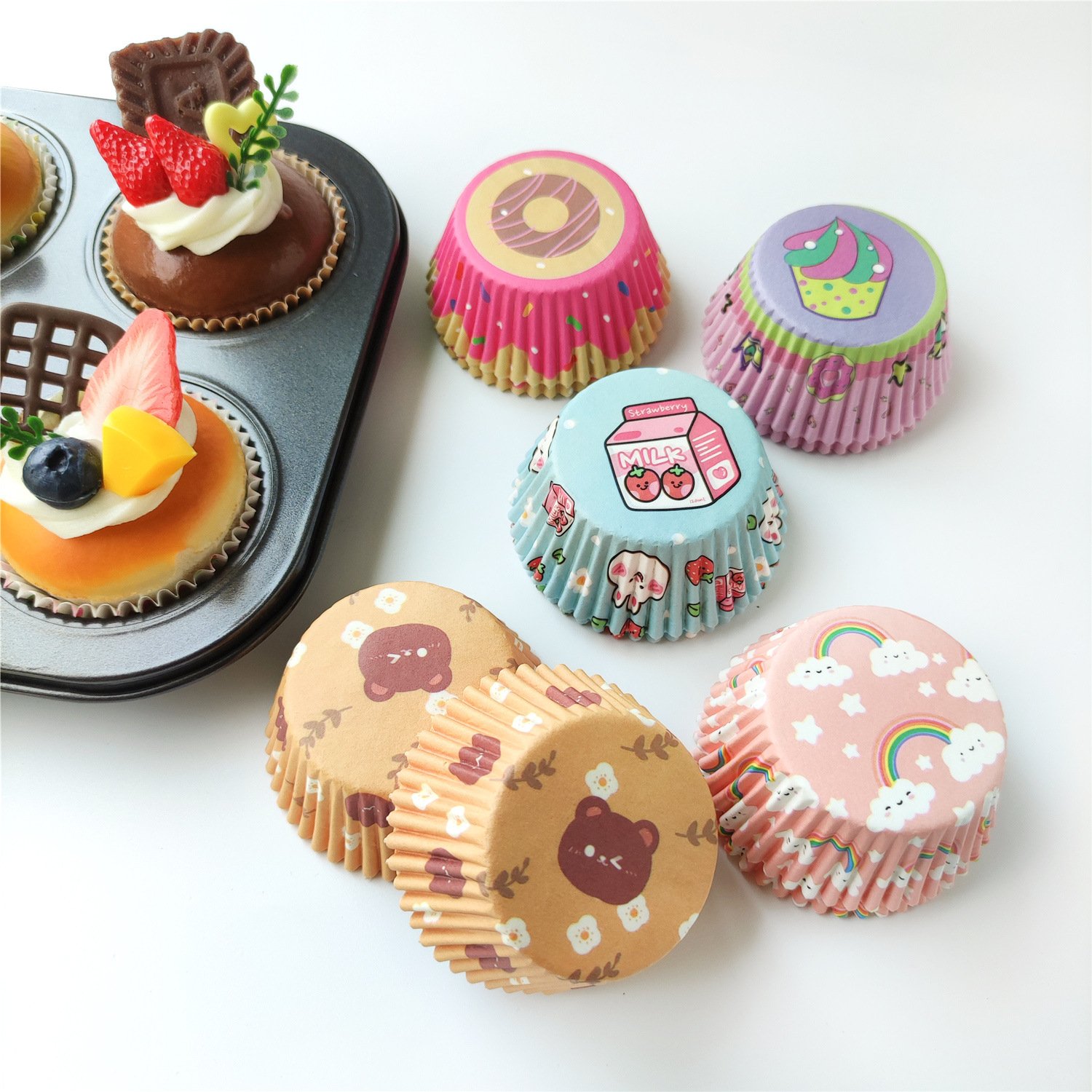 Cup Cake Liners for Kids Party Food‑safe cupcake liners for kids party, odorless and non‑toxic paper ensures worry‑free treat enjoyment.