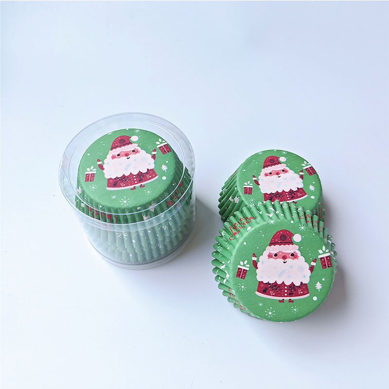 Christmas Dessert Cupcake Liners Green Christmas dessert paper baking cups
