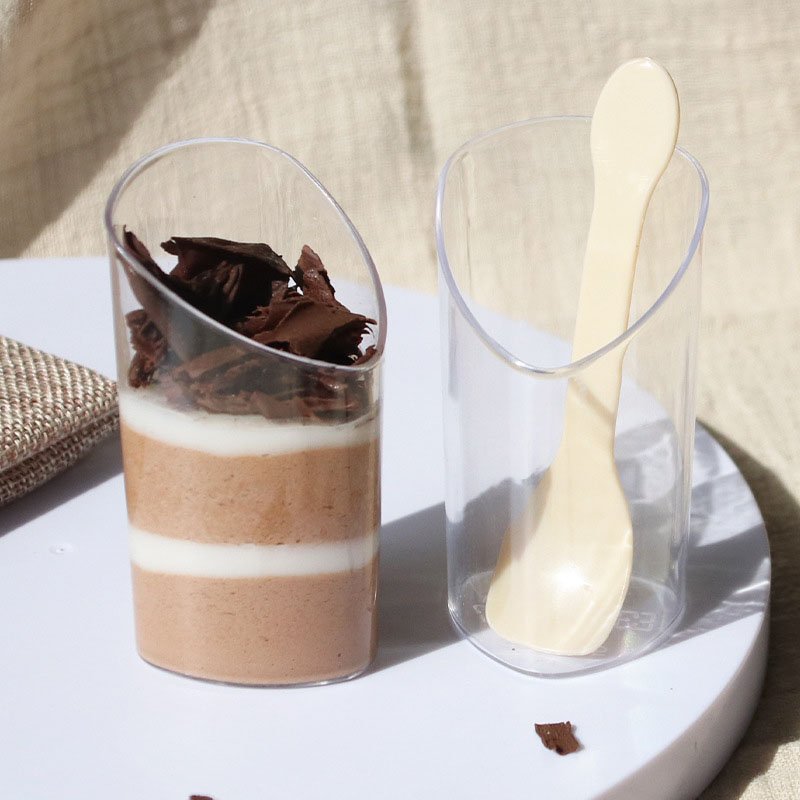 Clear Plastic Dessert Cup 80ml Picnic-friendly 80ml clear plastic dessert cups, lightweight and portable for events and garden partie