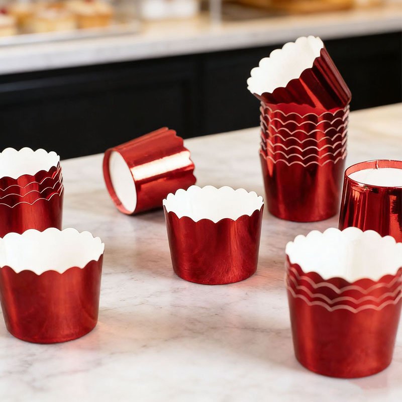 Foil Baking Cup 44 mm Size Red foil paper muffin cup