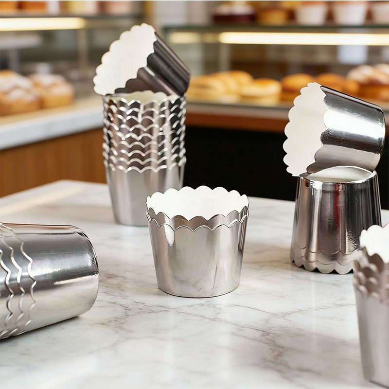 Foil Baking Cup 44 mm Size Sliver foil cupcake cups