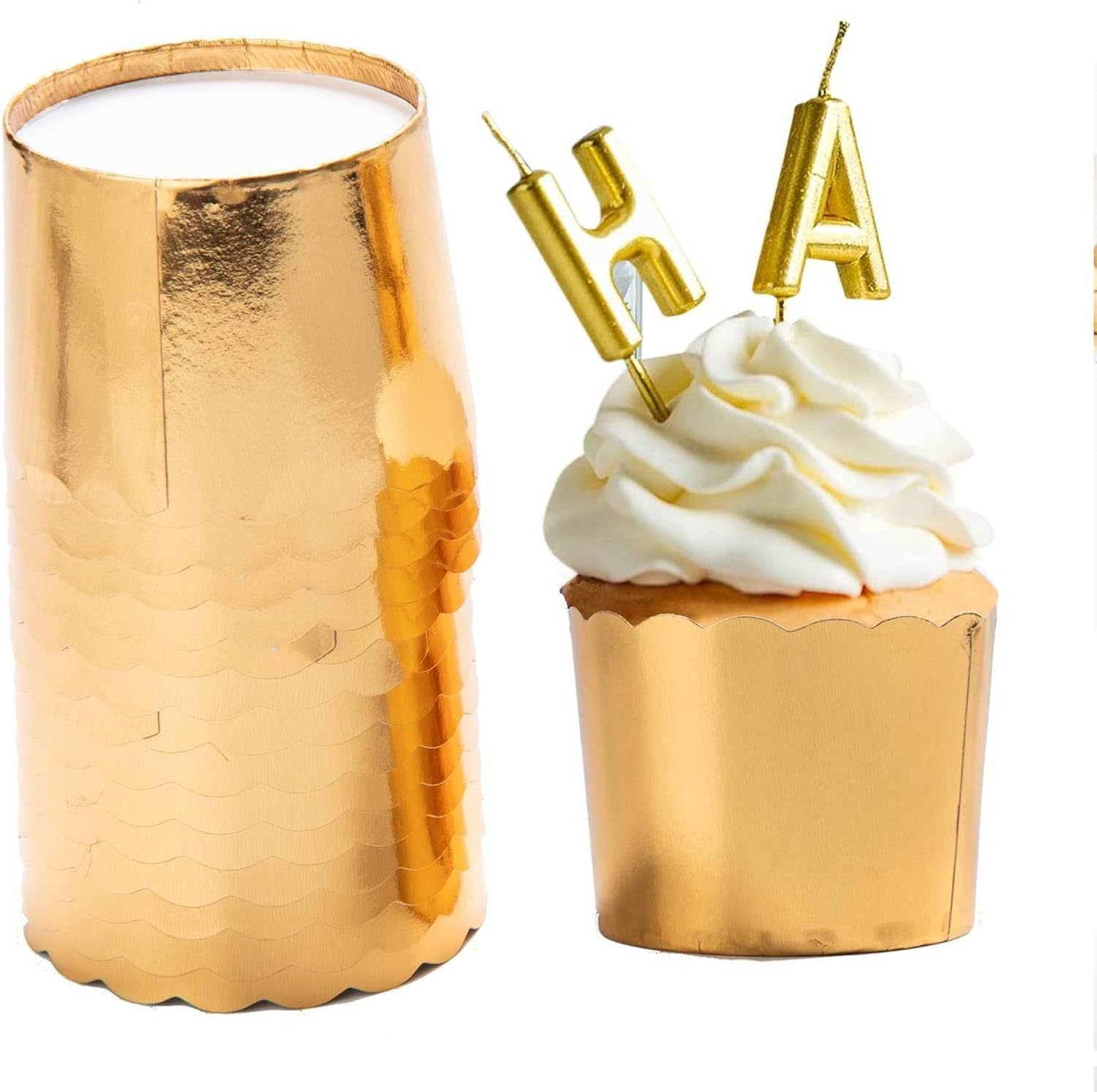 50pcs Glossy Foil Muffin Cupcake Wrapper Wholesale glossy foil muffin wrappers – bulk shiny aluminum cupcake liners for bakeries, caterers and pastry shops