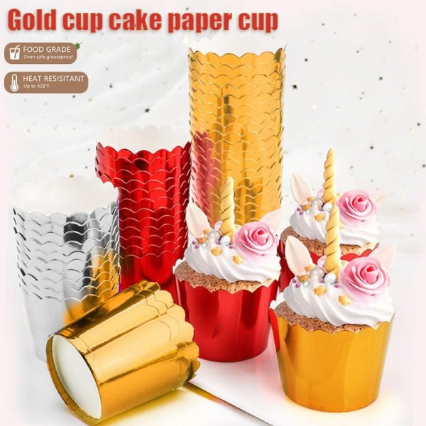 5cmx4.5cm metallic foil cupcake liners