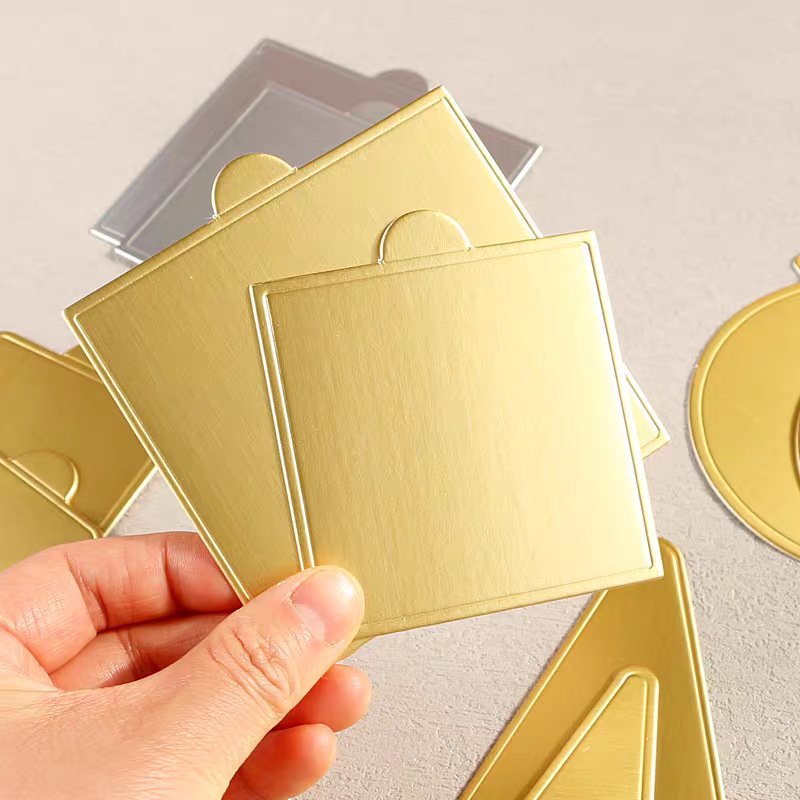 Mini Cake Board Mousse Cake Cardboards Golden Gold cake plates for home kitchens & bakeries