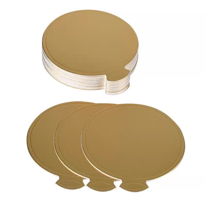 4.6 Inch Triangle Mousse Cake Board for Pastries Mousse cake boards disposable cardboard plate round coated cakeboard