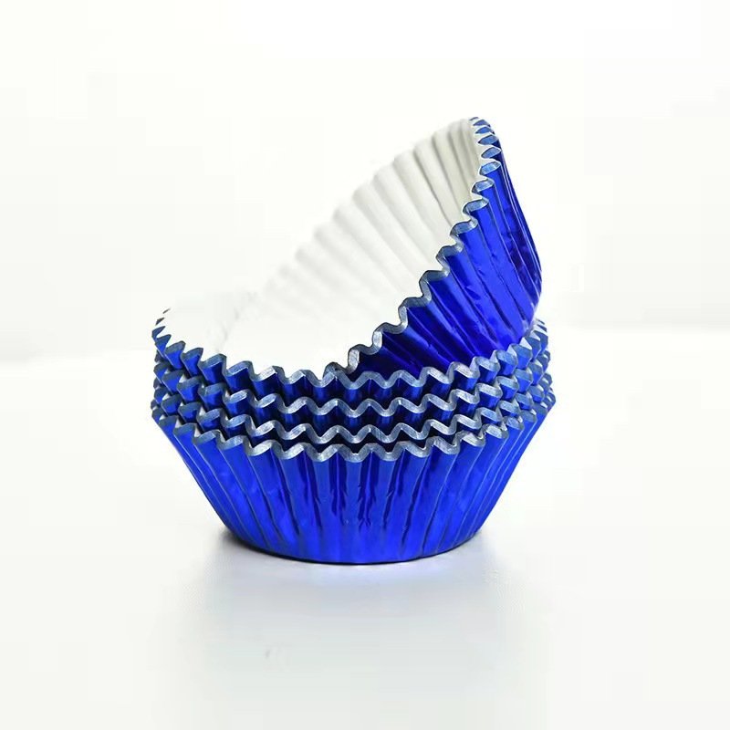 Navy Blue Foil Cupcake Liners 5cm for Wholesale Bakery Supply Navy blue foil cupcake liners 5cm