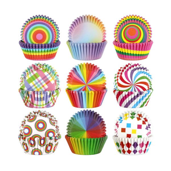 Rainbow cupcake liners muffin baking cups