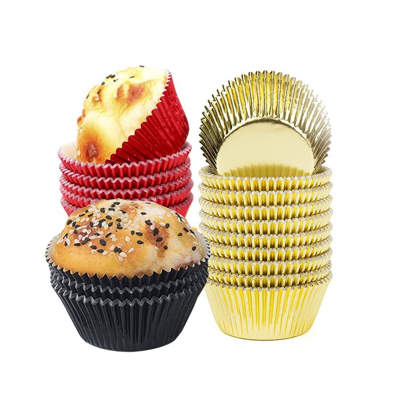 Purple Foil Cupcake Liners Custom Baking Wrappers Cups Balck, red, gold foil cupcake wrappers – colored baking cups for spring weddings, Mother`s Day and garden parties