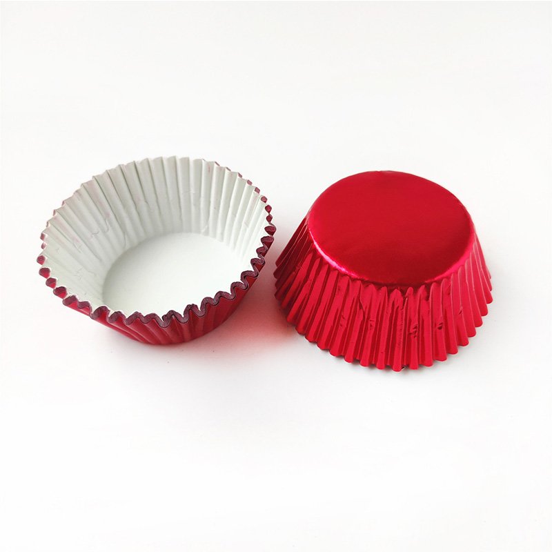 5Cm Foil Cupcake Liners Cupcake Baking Cups, 9 Colors Non-stick red foil cupcake liners – greaseproof baking cups that prevent sticking and make serving easy for events