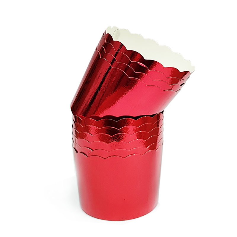 5cmx4.5cm Metallic Foil Cupcake Liners Red metallic foil greaseproof disposable wholesale cupcake wrappers 5cm