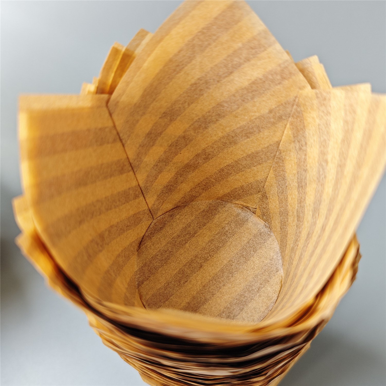 Beige Brown White Striped Tulip Cupcake Liners Nice Quality tulip cupcake liners