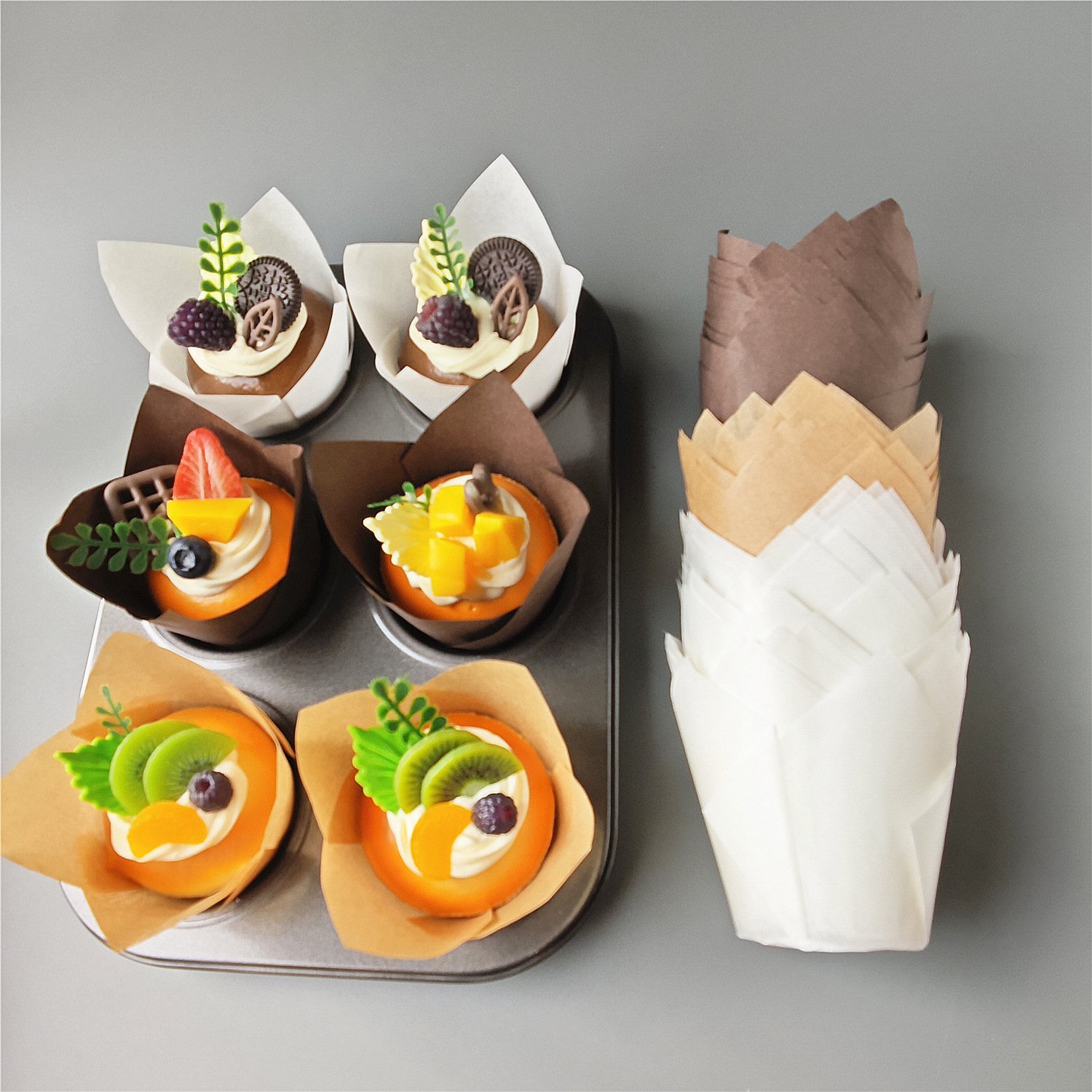 White Tulip Paper Baking Muffin Cups Great for Cupcake and Muffins Wholesale white tulip paper baking cups – bulk ruffled muffin liners for bakeries, cafes and pastry supply stores
