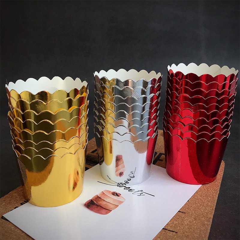 5cm Base Standard Sliver Muffin Cups for Wedding Birthday Parties Wholesale gold foil muffin cups 5cm – bulk red baking liners for bakeries, cafes and catering services