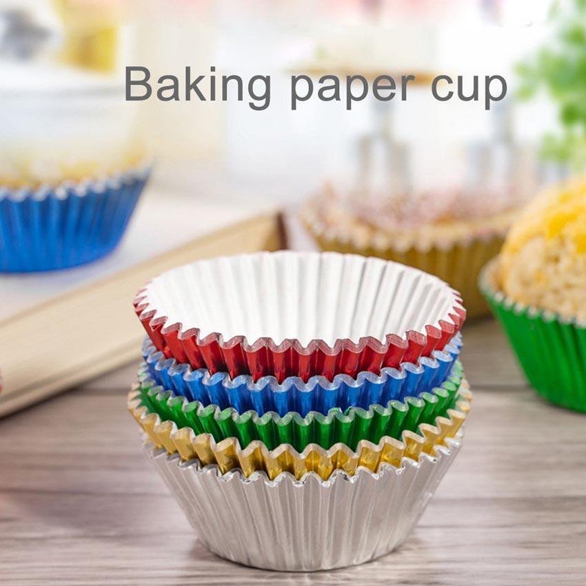 5cm Foil Cupcake Liners Assorted Colors for Baking 5cm foil cupcake liners stacked multicolor baking cups for parties